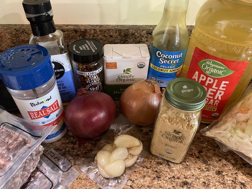 Ingredients for Egg Roll in a Bowl